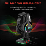 Havit RGB Headphones Stand with 3.5mm AUX and 2 USB Ports