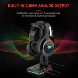 Havit RGB Headphones Stand with 3.5mm AUX and 2 USB Ports