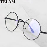 Metal round glasses anti blue light