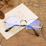 Metal round glasses anti blue light