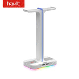 Havit RGB Headphones Stand with 3.5mm AUX and 2 USB Ports