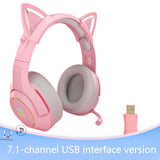 Gaming 7.1 Stereo Headphones Pink Headset