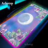 Gaming Mouse Pad RGB Kawaii Moon landscape Computer Mouse Pad Large Gaming Mousepad XL Mouse Pads Pink PC Gamer 900x400 Desk Mat