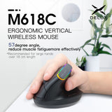 Delux M618C Wireless Mouse Ergonomic Vertical