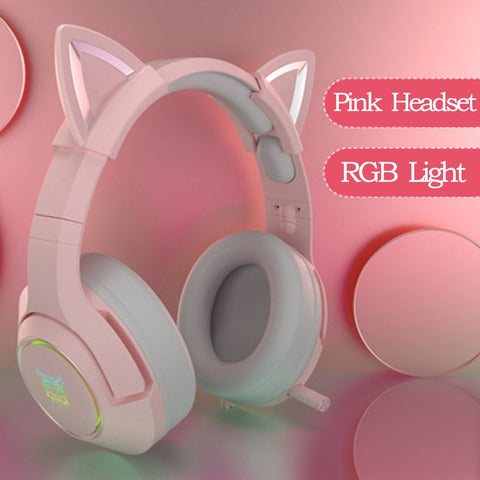 Gaming 7.1 Stereo Headphones Pink Headset