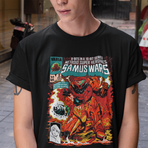 Men T-Shirt Samus Wars 100% Cotton