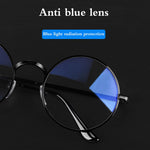 Metal round glasses anti blue light