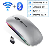 Wireless RGB Bluetooth Gaming Silent Rechargeable Ergonomic Mouse